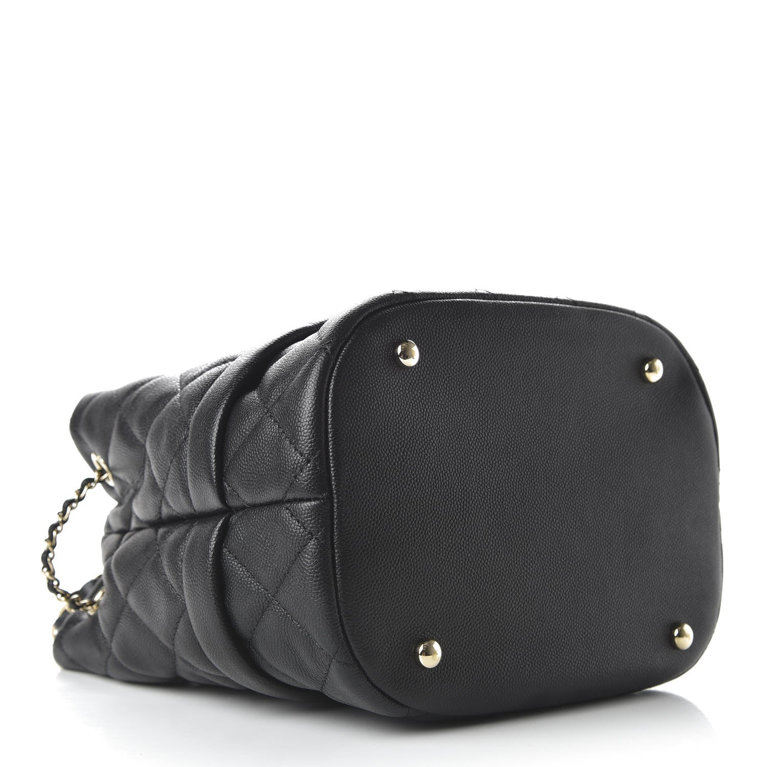 Chanel Caviar Quilted Rolled Up Bucket Drawstring Bag Black 4 of 9