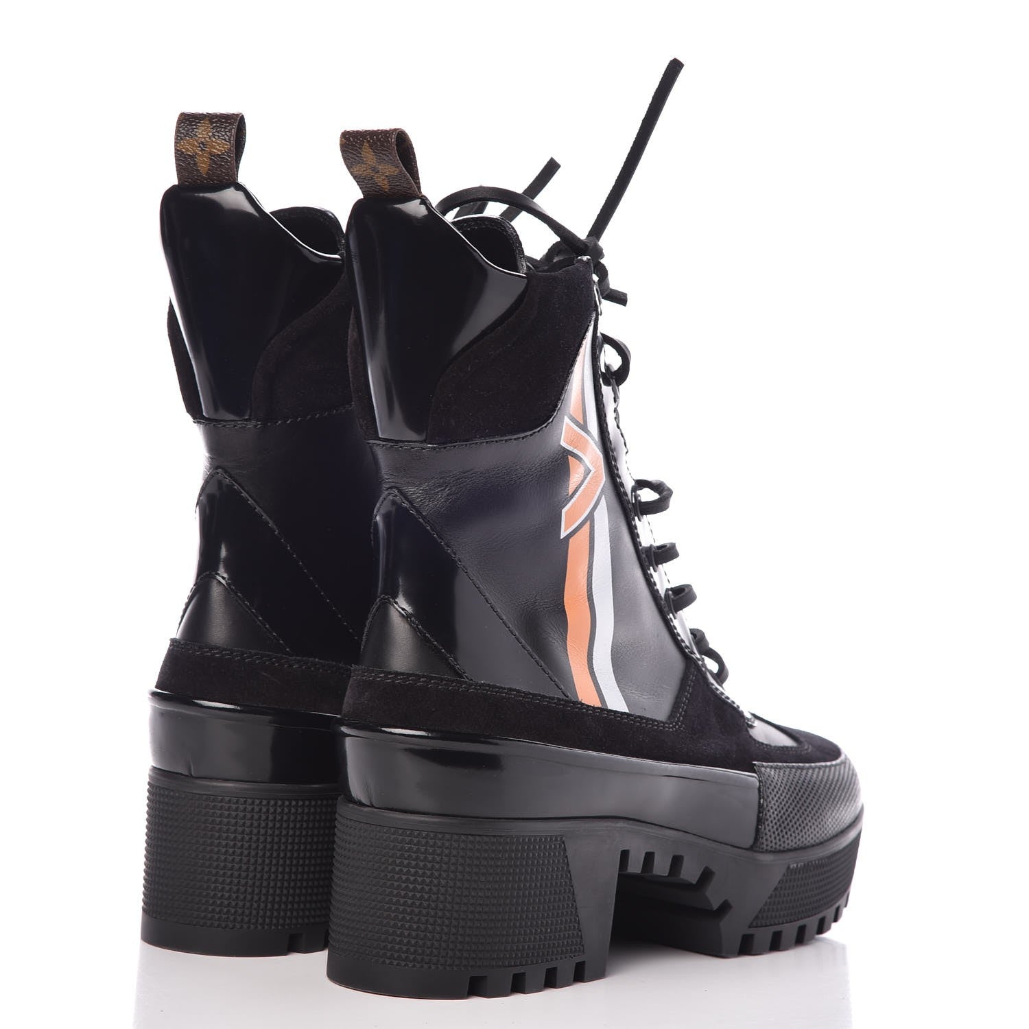 Louis Vuitton Suede Calfskin Spaceship Laureate Platform Desert Boots 39.5 Black 4 of 8