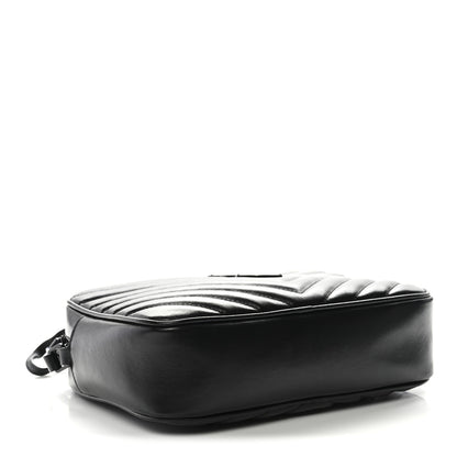 Saint Laurent Calfskin Matelasse Monogram Monochrome Lou Camera Bag Black 4 of 10