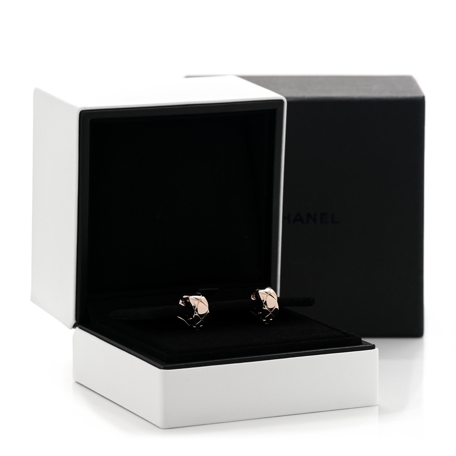 Chanel 18K Beige Gold Coco Crush Hoop Earrings 5 of 5
