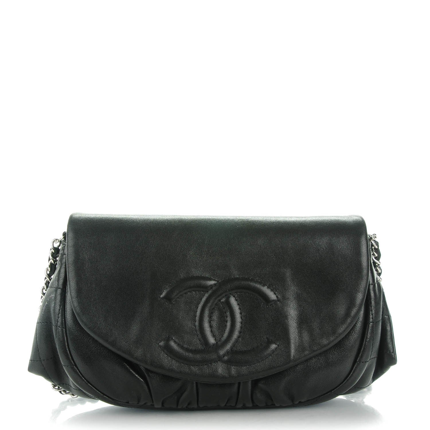 Chanel Lambskin Half Moon Wallet On Chain WOC Black 1 of 7