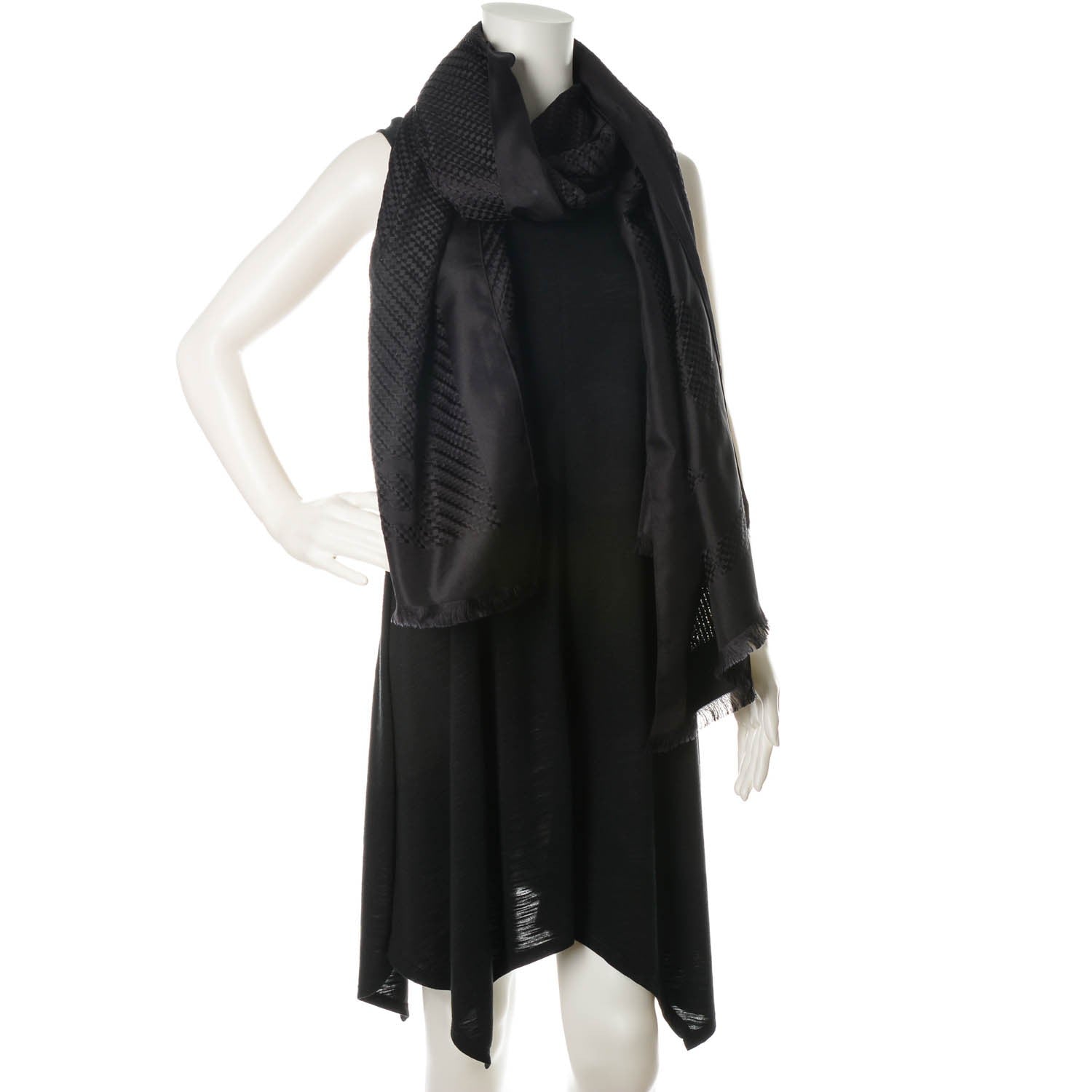 Chanel Silk CC Scarf Black 2 of 5