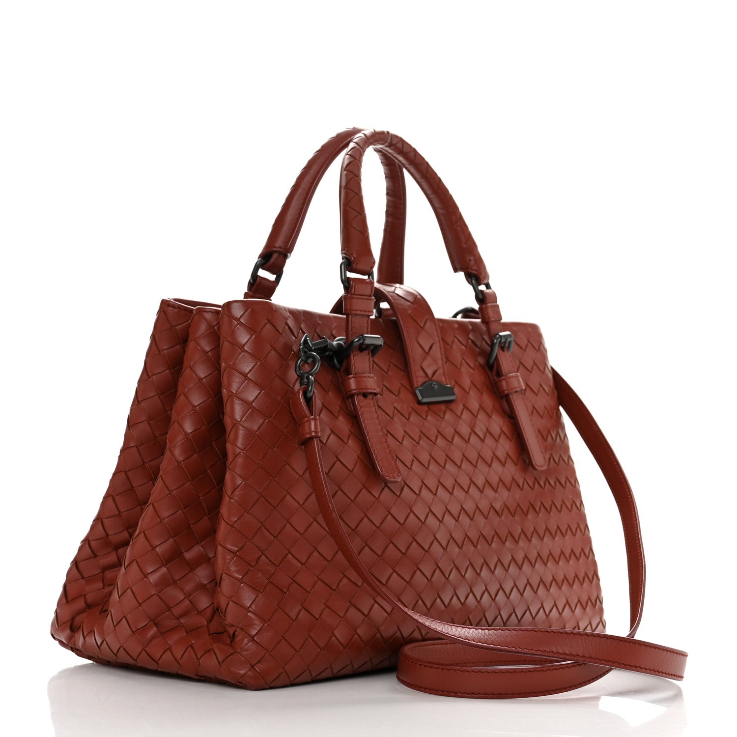 Bottega Veneta Nappa Intrecciato Small Roma Tote Red 2 of 11