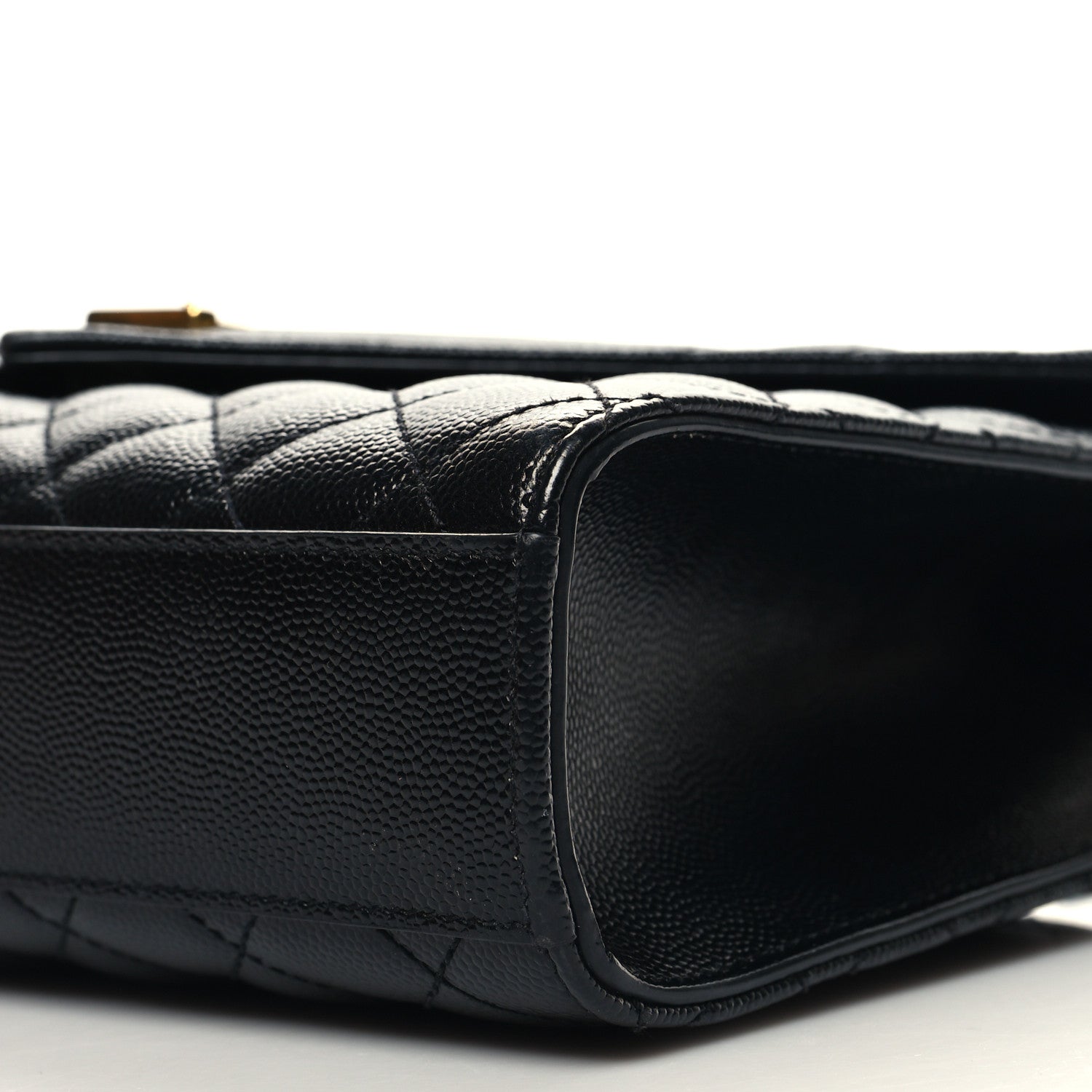 Saint Laurent Grain De Poudre Textured Mixed Matelasse Triquilt Medium Monogram Satchel Black 9 of 9