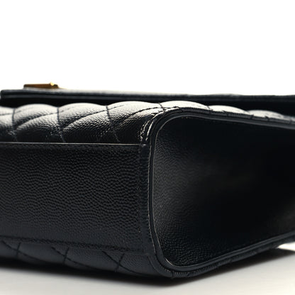 Saint Laurent Grain De Poudre Textured Mixed Matelasse Triquilt Medium Monogram Satchel Black 9 of 9