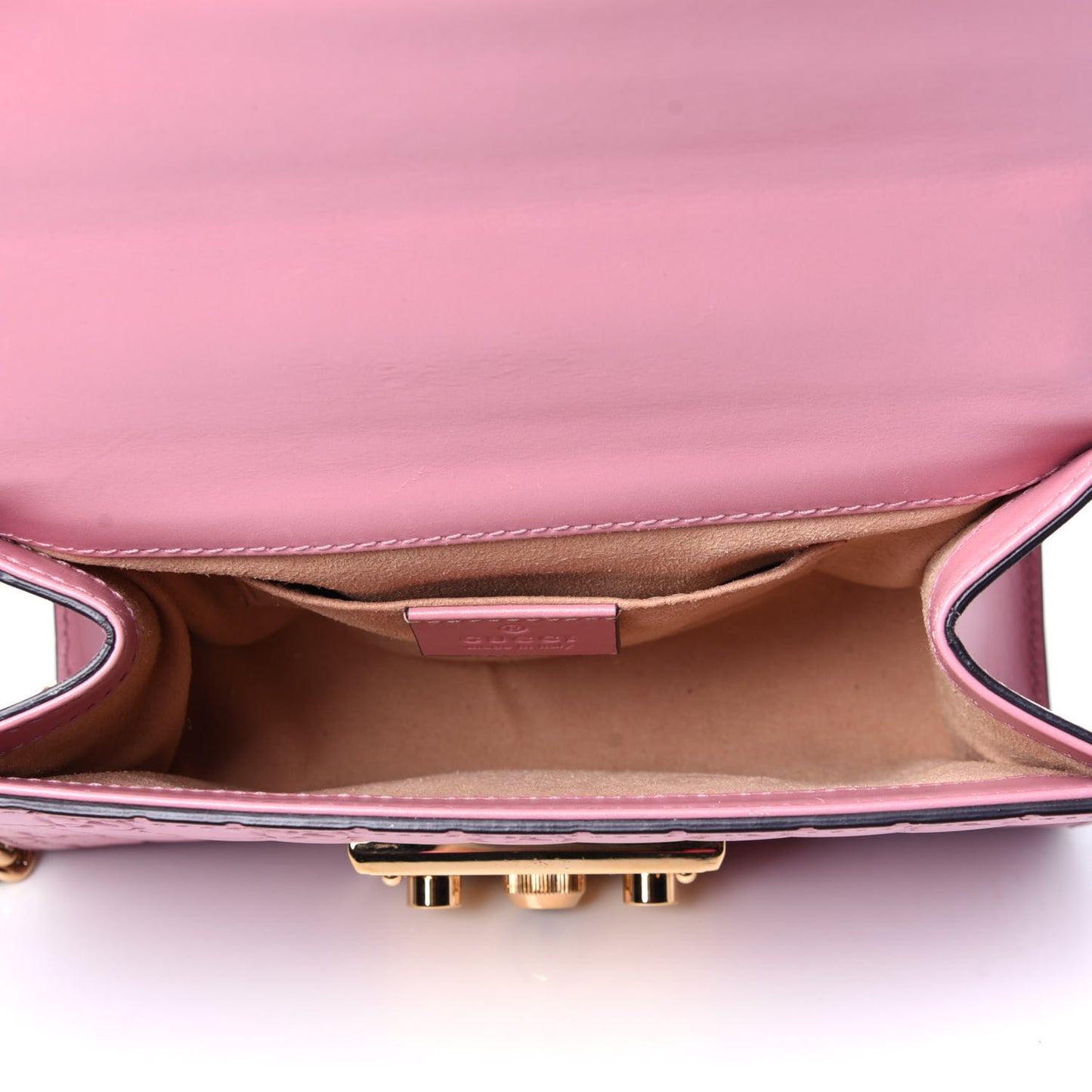 Guccissima Small Padlock Shoulder Bag Rose Baby Candy