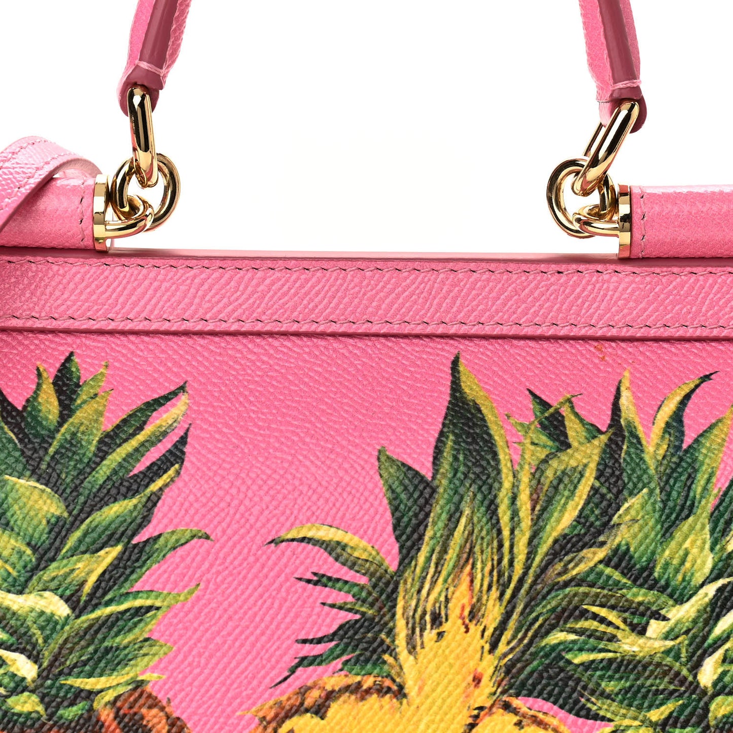 Dauphine Pineapple Print Small Miss Sicily Satchel Rosa
