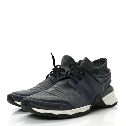 Chanel Stretch Fabric CC Sneakers 39 Grey 3 of 8