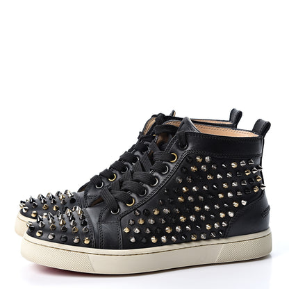 Christian Louboutin Calfskin Womens Louis Spikes Flat Sneakers 37 Black Multi 3 of 11