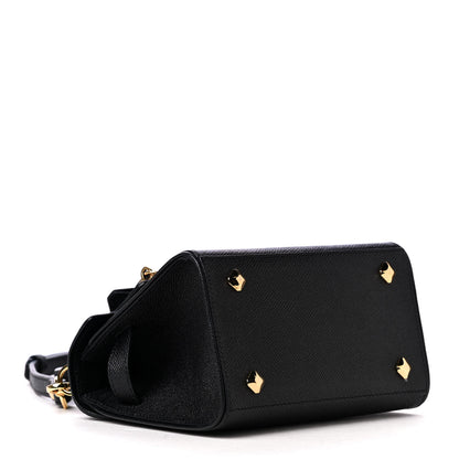 MCM Saffiano X-Mini Heritage Top Handle Satchel Black 3 of 5