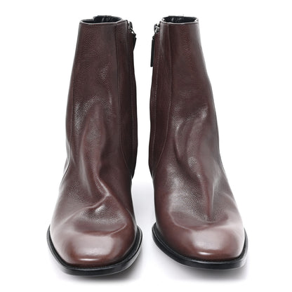 Saint Laurent Grained Leather Mens Stanton Boots 41 Brown 3 of 10