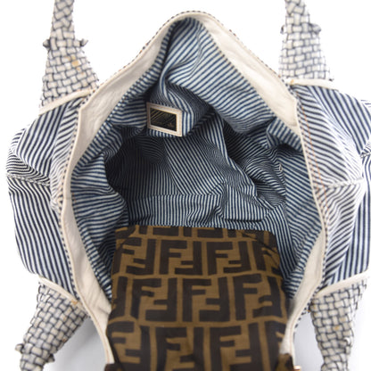 Fendi Denim Fur Striped Spy Blue 5 of 13
