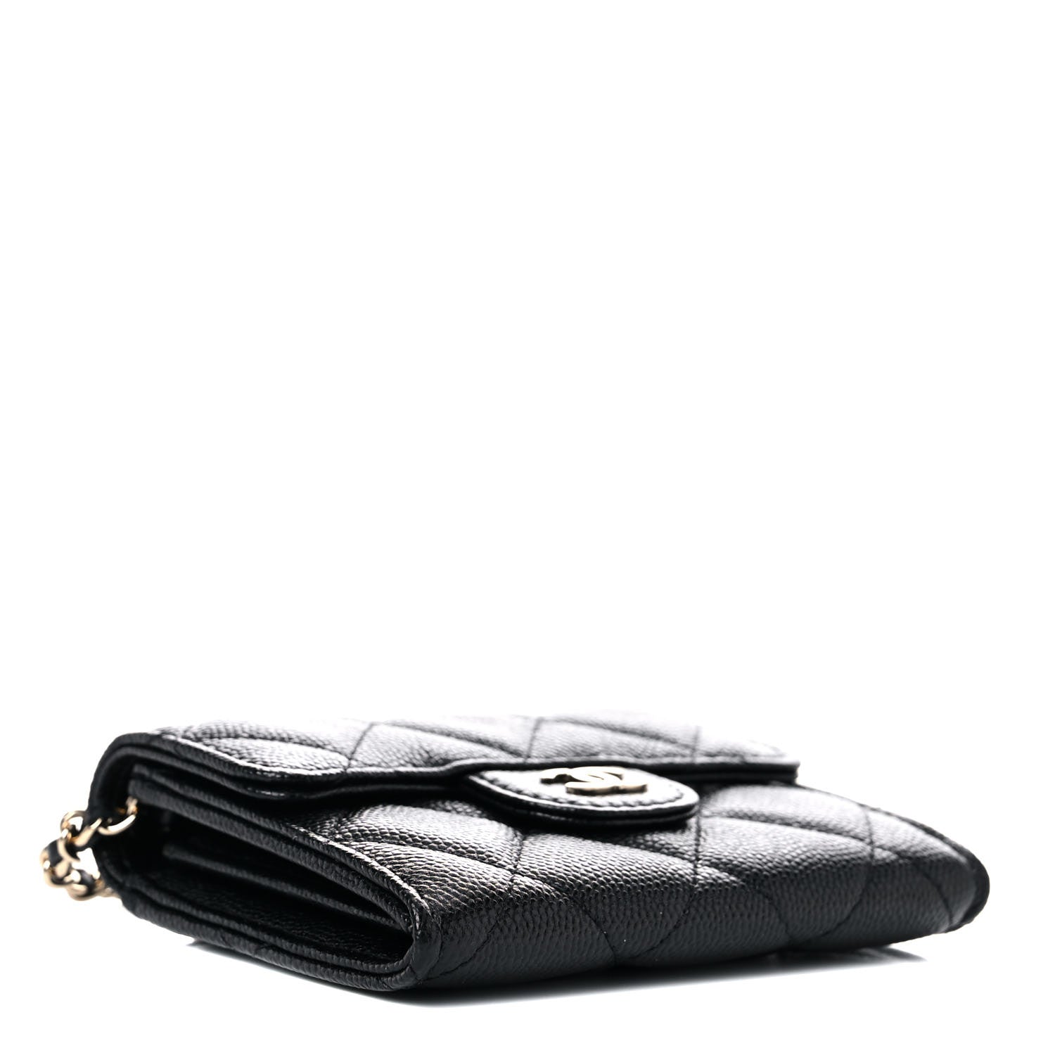 Chanel Caviar Quilted Flap Card Holder On Chain Black 4 of 11