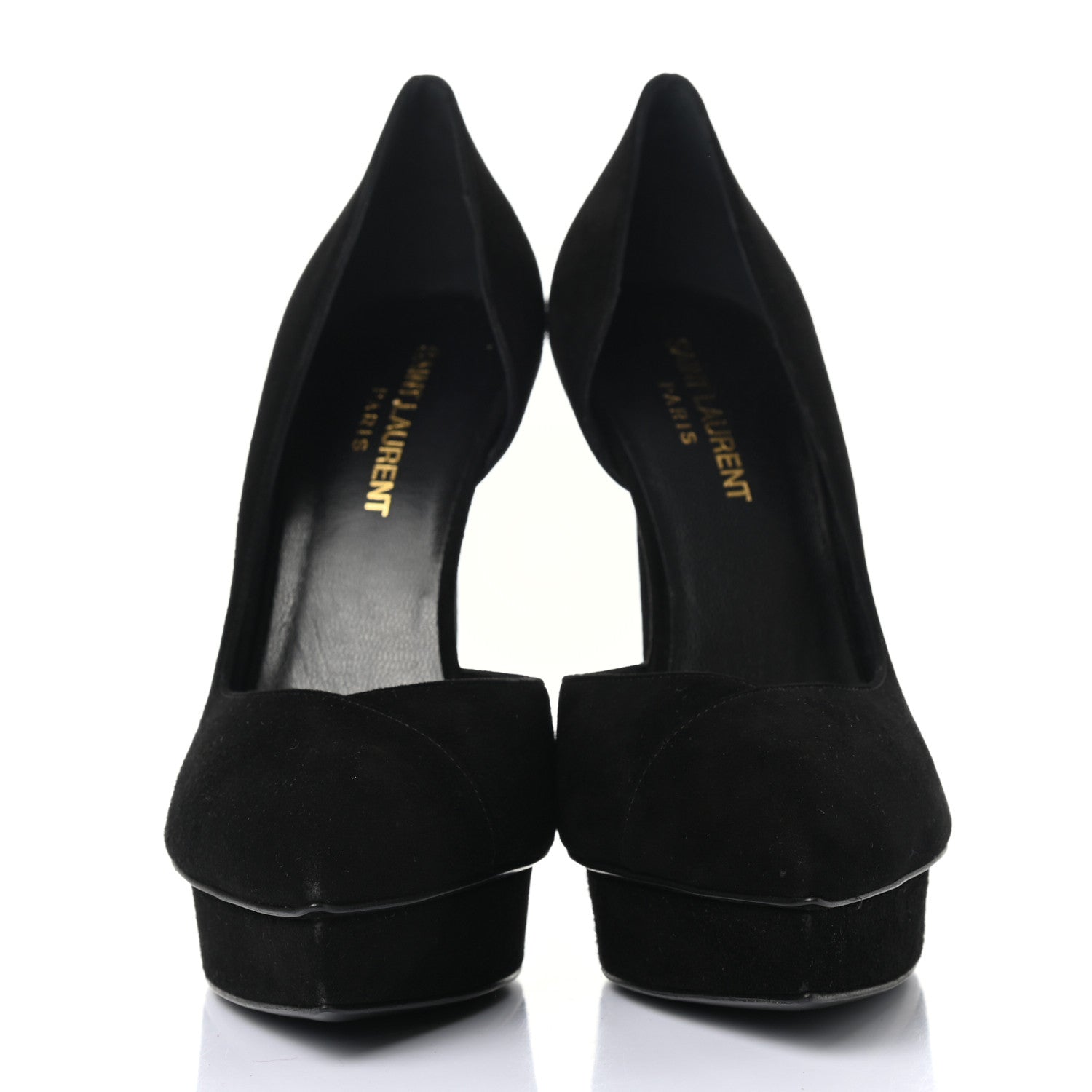 Saint Laurent Suede Janis 105 D'Orsay Pumps 37.5 Black 2 of 9
