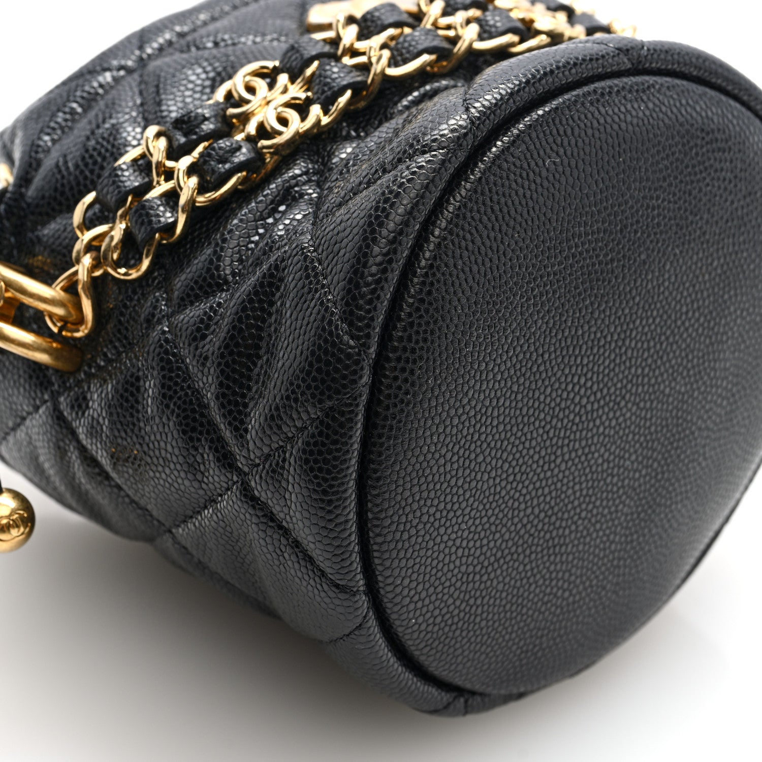 Chanel Caviar Quilted Coco First Bucket Clutch With Chain Black 9 of 10