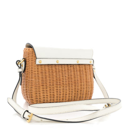 Miu Miu City Calfskin Wicker Midollino Bag White 3 of 13