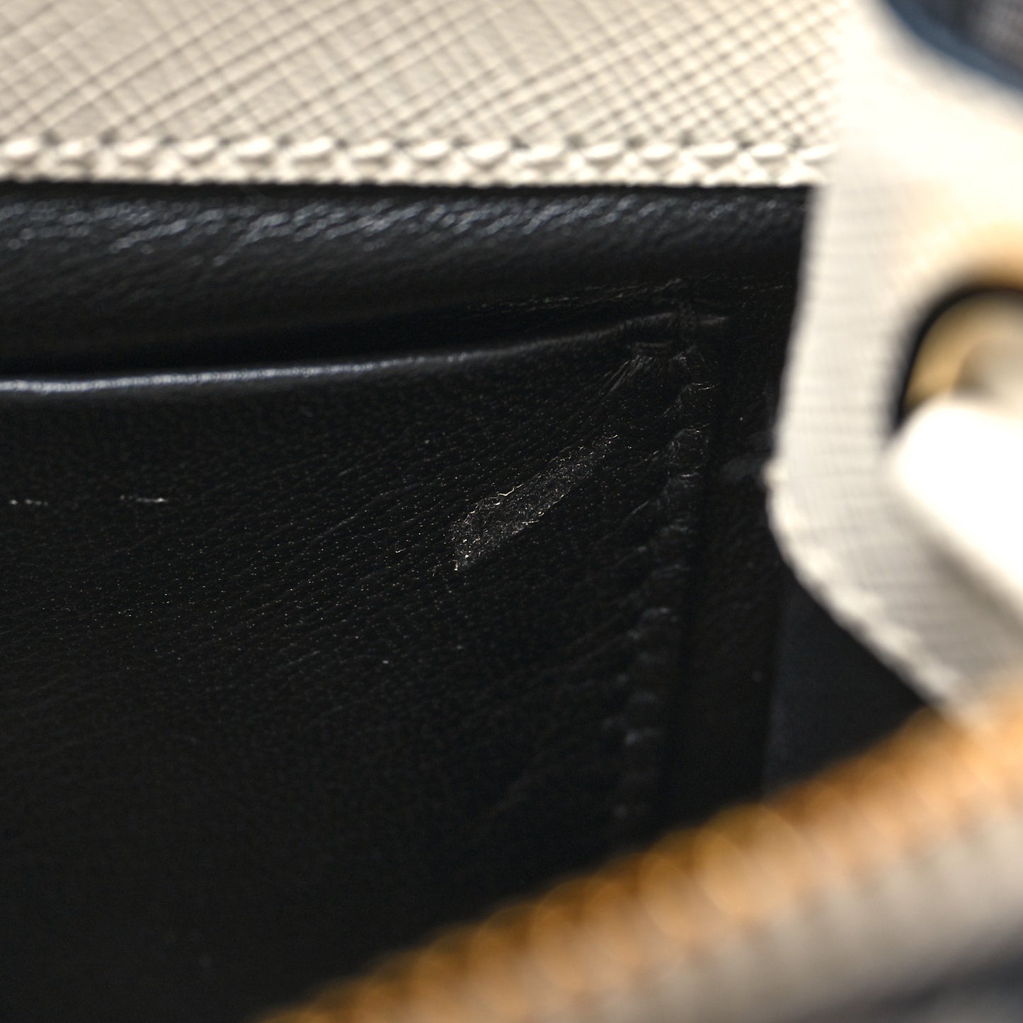 Saffiano Lux Small Bi-Color Galleria Double Zip Tote Black White
