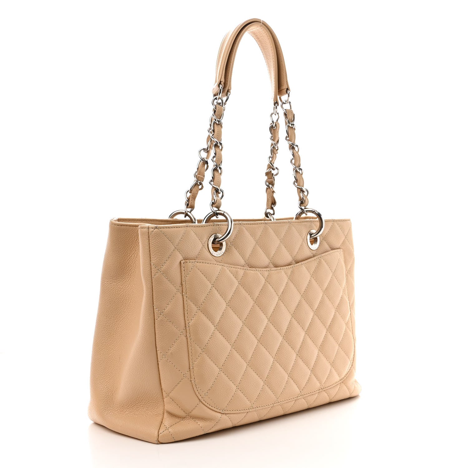 Chanel Caviar Quilted Grand Shopping Tote GST Beige 3 of 13