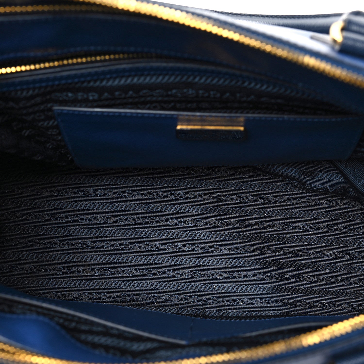 Prada Saffiano Lux Bi-Color Medium Galleria Double Zip Tote Bluette Baltico 4 of 7