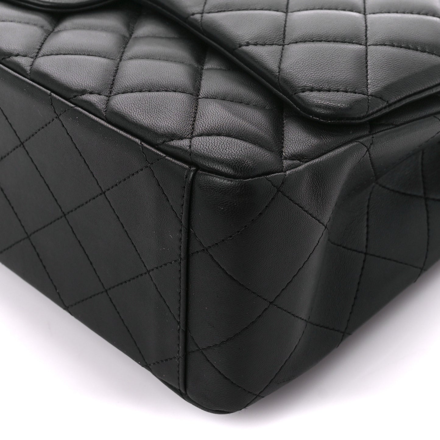 Lambskin Quilted Maxi Single Flap Black