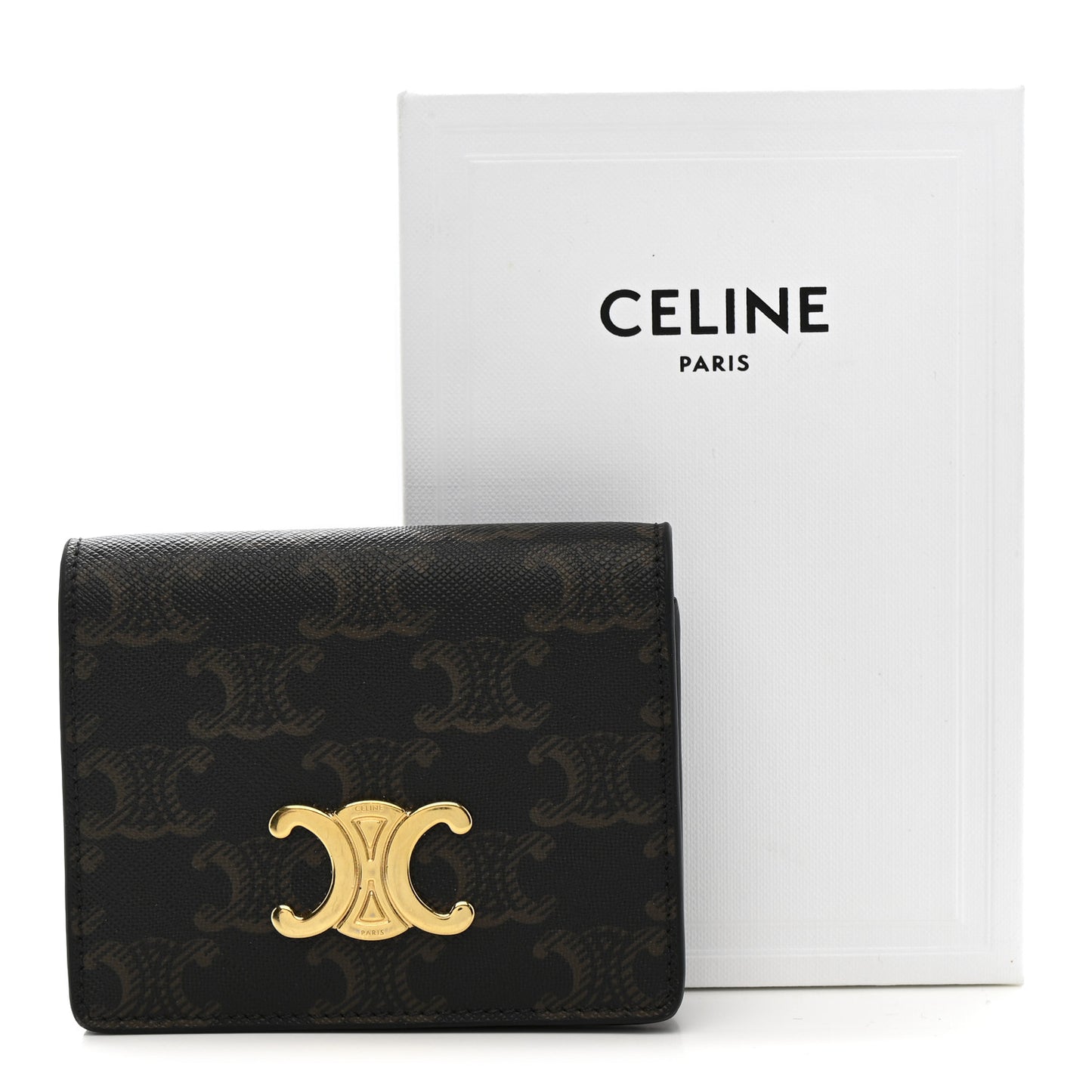 Canvas Triomphe Compact Wallet Tan
