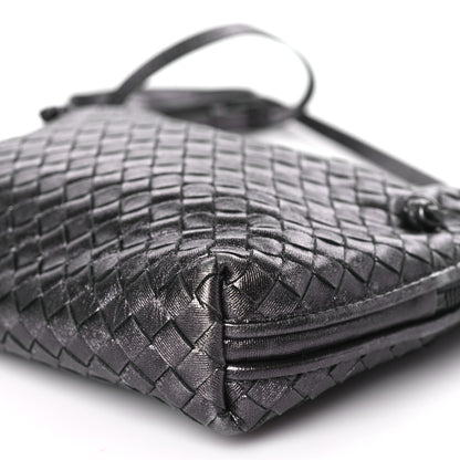 Bottega Veneta Metallic Grosgrain Intrecciato Nodini Crossbody Messenger Dark Grey 9 of 9