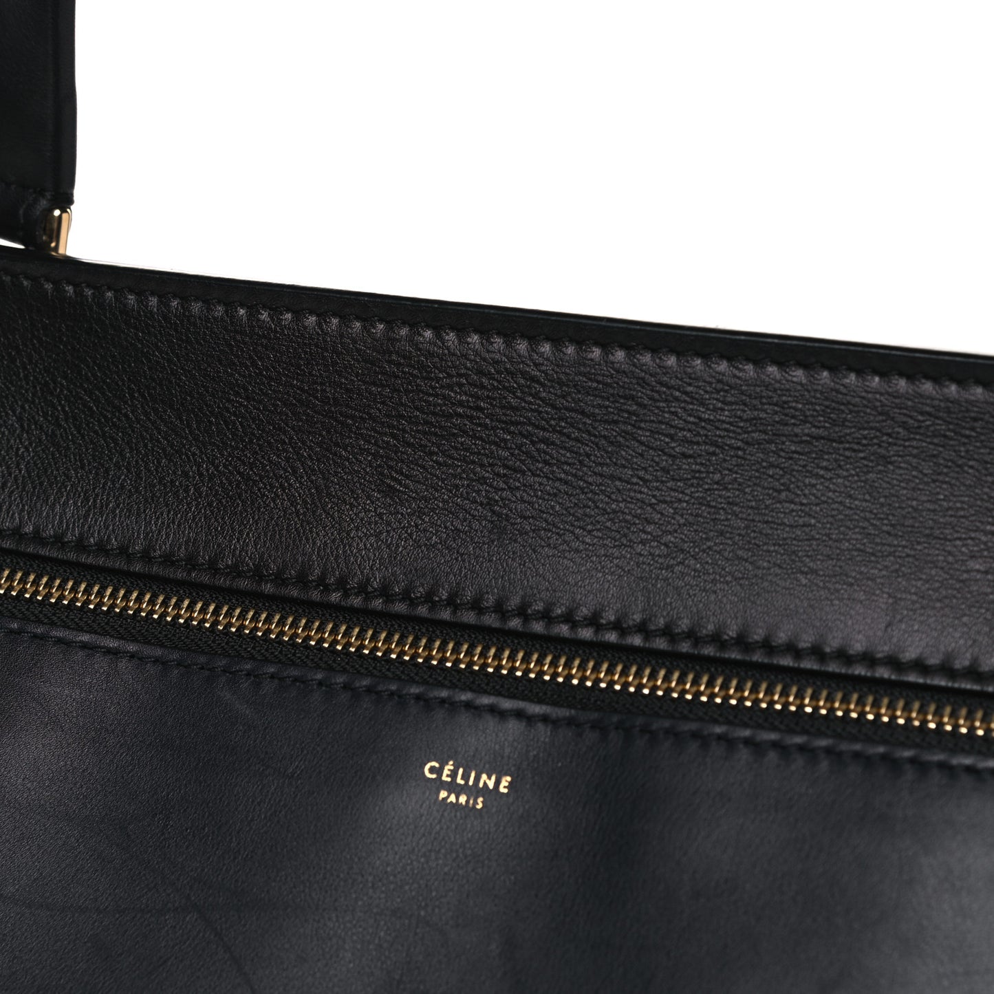 Supple Calfskin Medium Edge Shoulder Bag Navy Blue