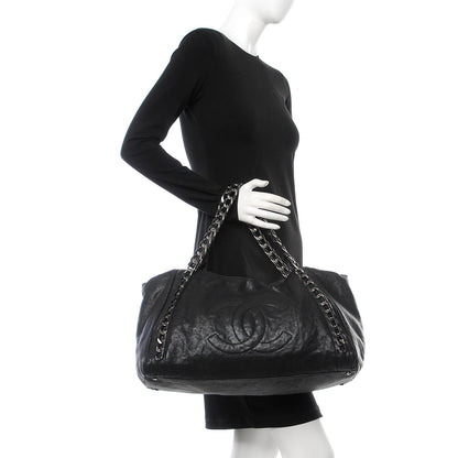 Chanel Glazed Calfskin East West Modern Chain Tote Black 2 of 7