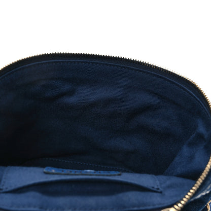 Chanel Denim Quilted Denim Trip Vanity Cosmetic Case Blue 12 of 14