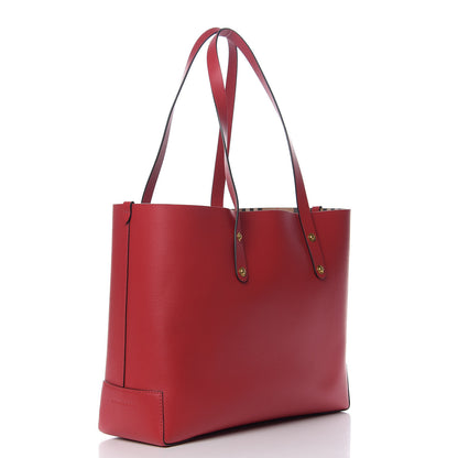 Burberry Calfskin Crest Embossed Small Tote Rust Red 2 of 8