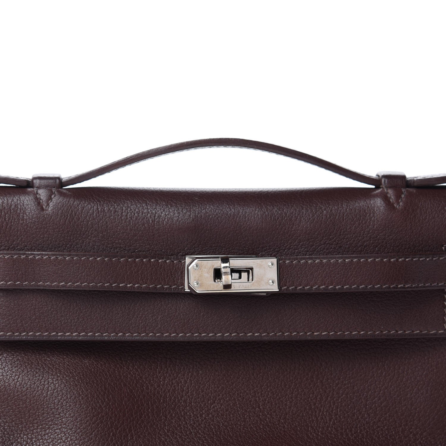 Hermes Evergrain Kelly Pochette Clutch Havane 10 of 10