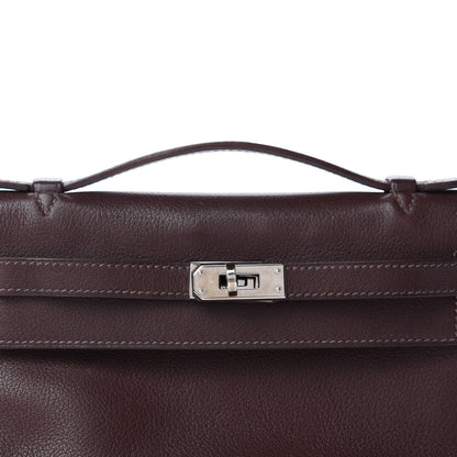 Hermes Evergrain Kelly Pochette Clutch Havane 10 of 10