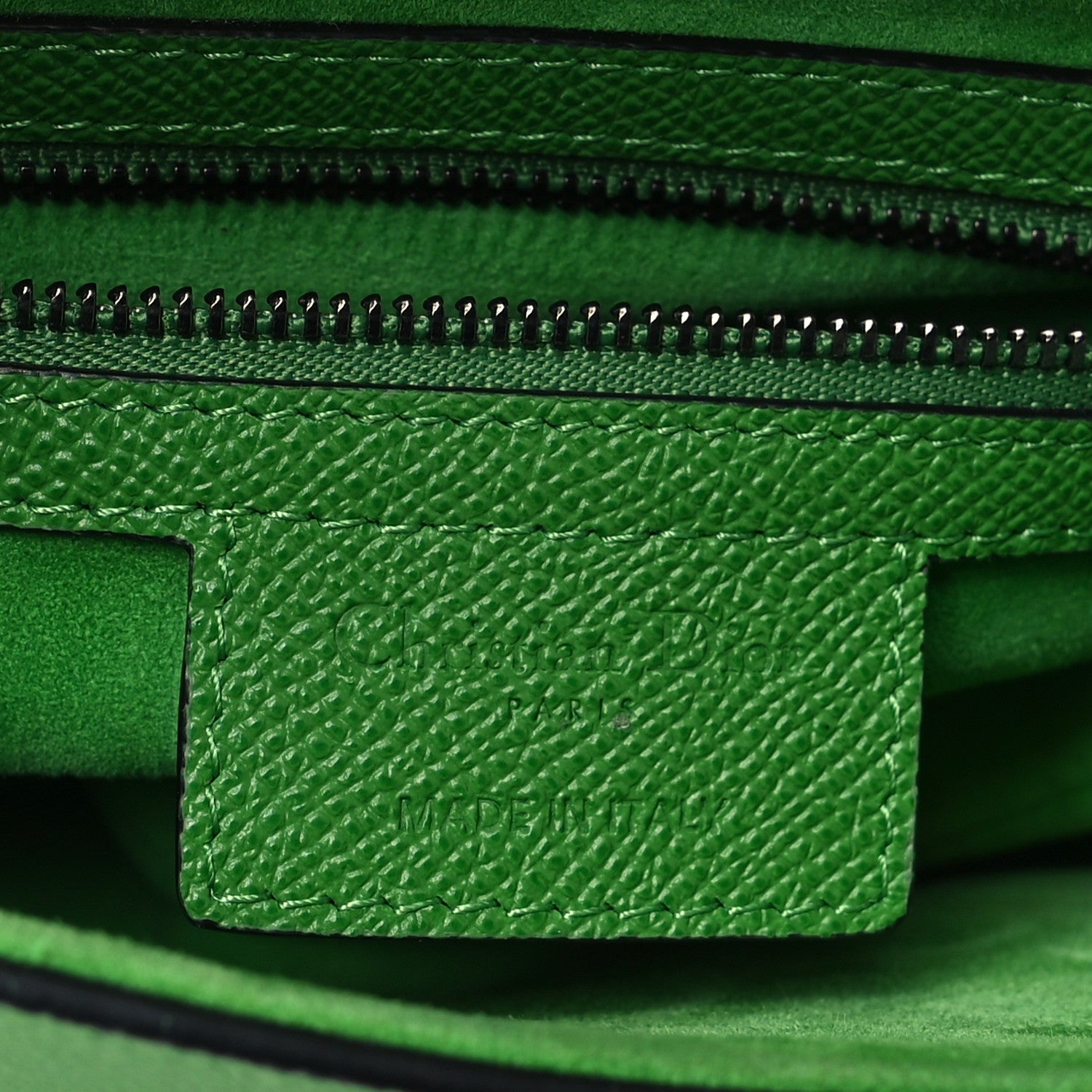 Christian Dior Grained Calfskin Saddle Bag Green 6 of 10
