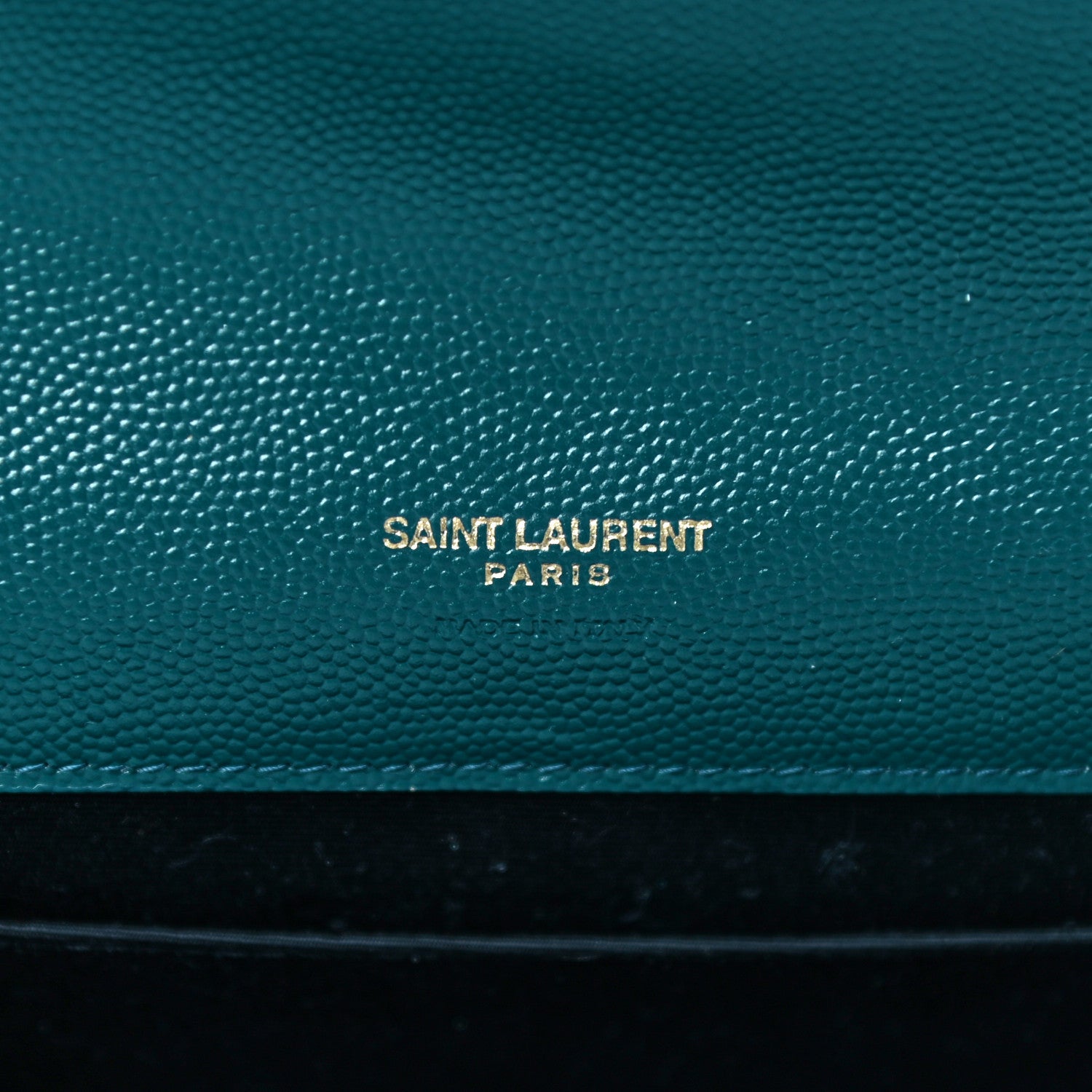 Saint Laurent Grain De Poudre Textured Mixed Matelasse Triquilt Monogram Clutch Sea Turquois 6 of 11