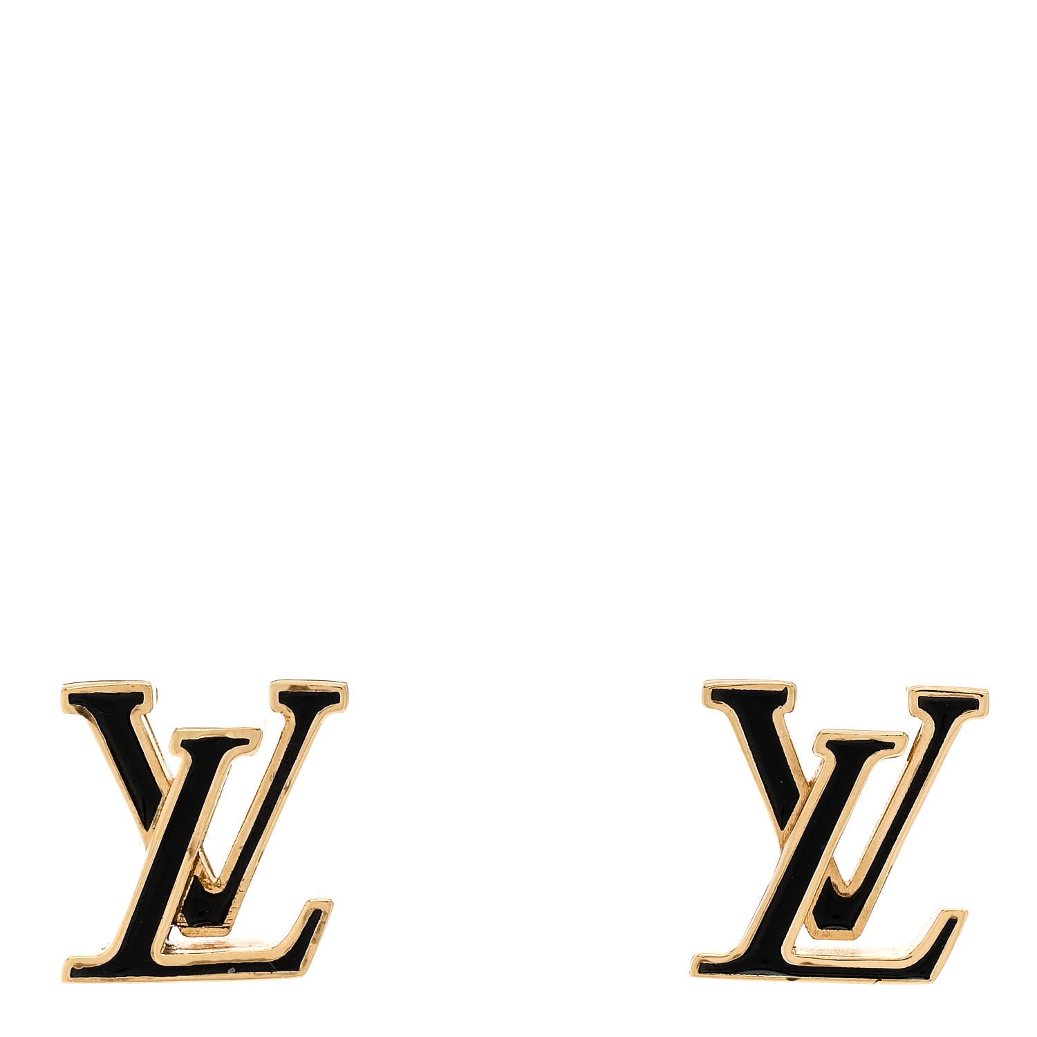 Louis Vuitton Metal Enamel LV Iconic Earrings Gold 1 of 6