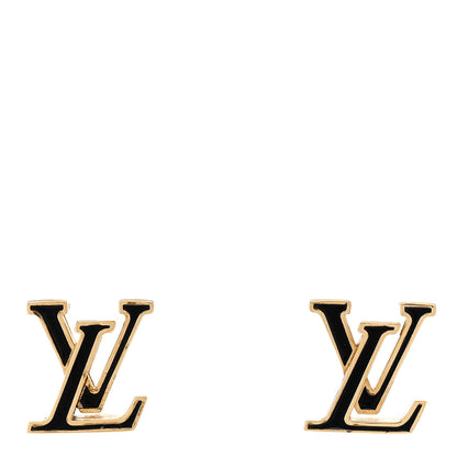 Louis Vuitton Metal Enamel LV Iconic Earrings Gold 1 of 6