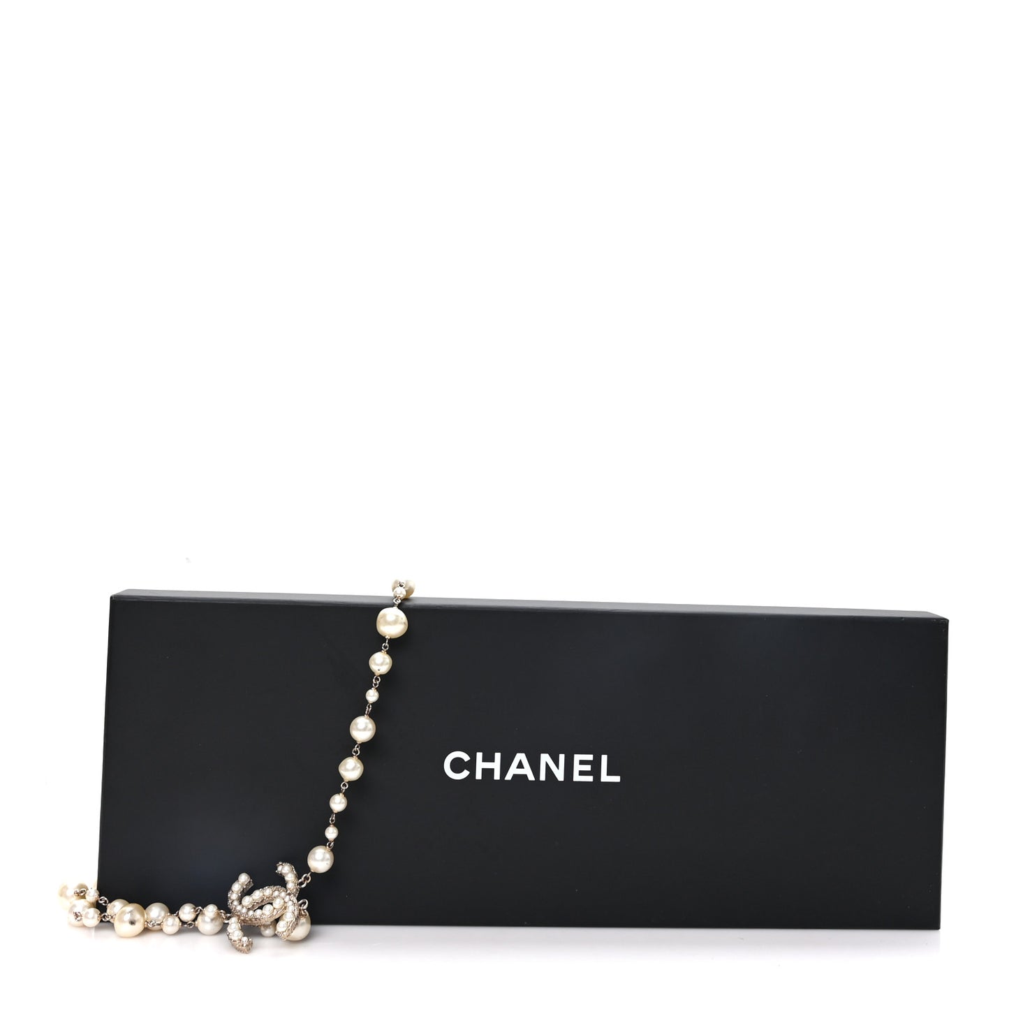 Pearl CC Long Necklace Gold