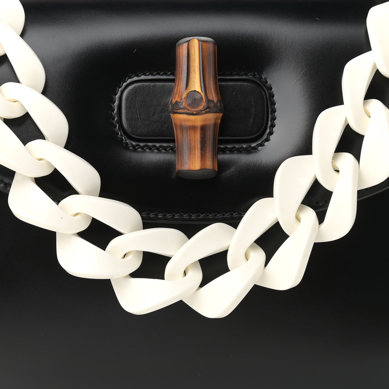 Gucci Calfskin Plexiglass Medium Classic 2 Top Handle Bag Black 8 of 14