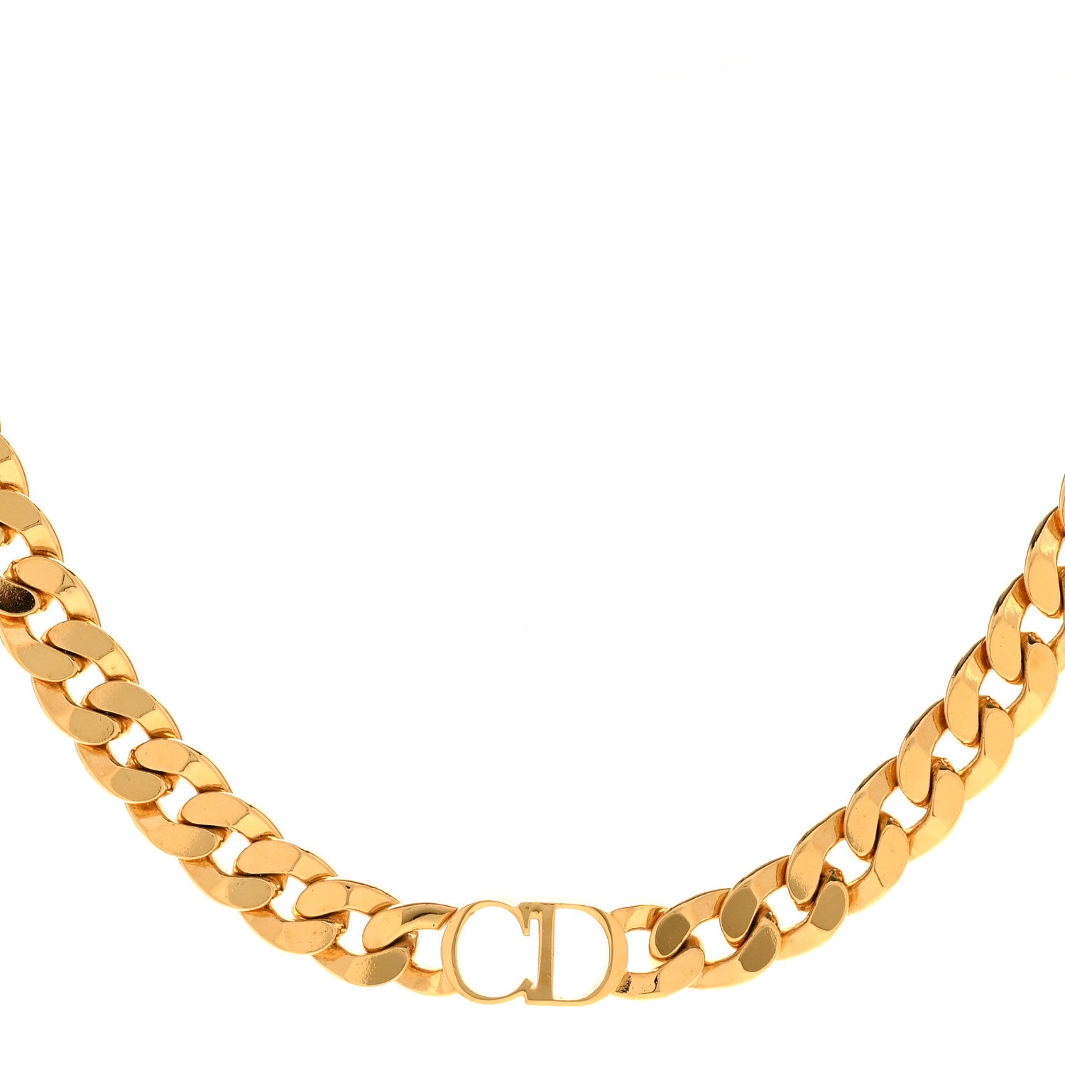 Christian Dior Metal Danseuse Etoile Chain Choker Necklace Gold 1 of 5
