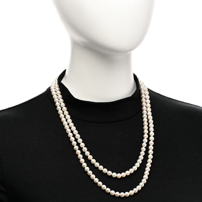 Mikimoto 14K White Gold Akoya Cultured Pearl 6.5-7mm Double Strand Necklace 2 of 5