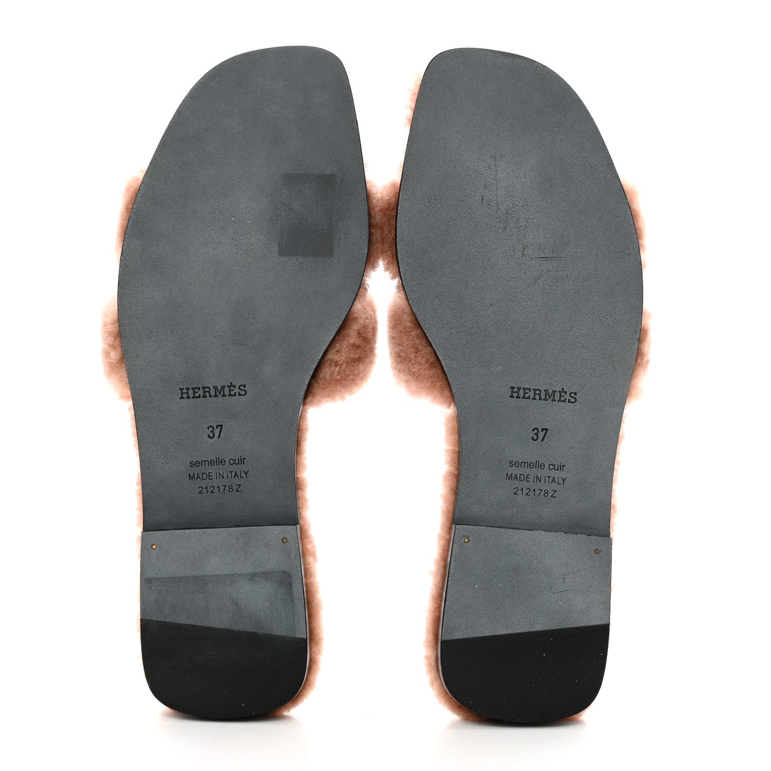 Hermes Woolskin Oran Sandals 37 Rose Aube 5 of 8