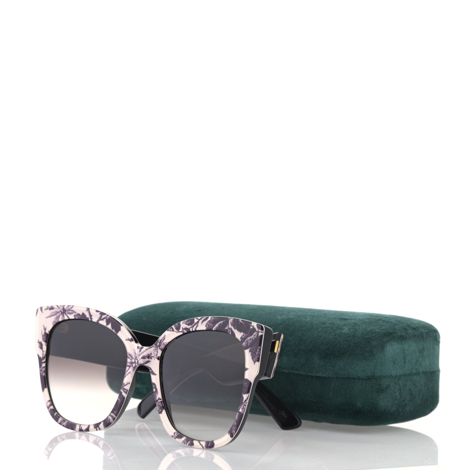 Gucci Acetate Herbarium Print Square Frame Sunglasses GG0059S White 12 of 12