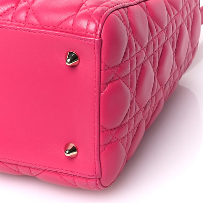 Christian Dior Lambskin Cannage Medium Lady Dior Fuchsia 10 of 10