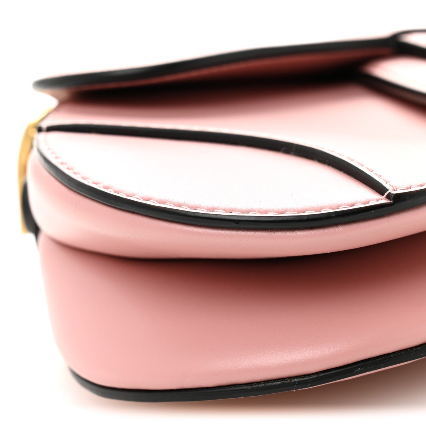 Smooth Calfskin Mini Saddle Bag Antique Pink