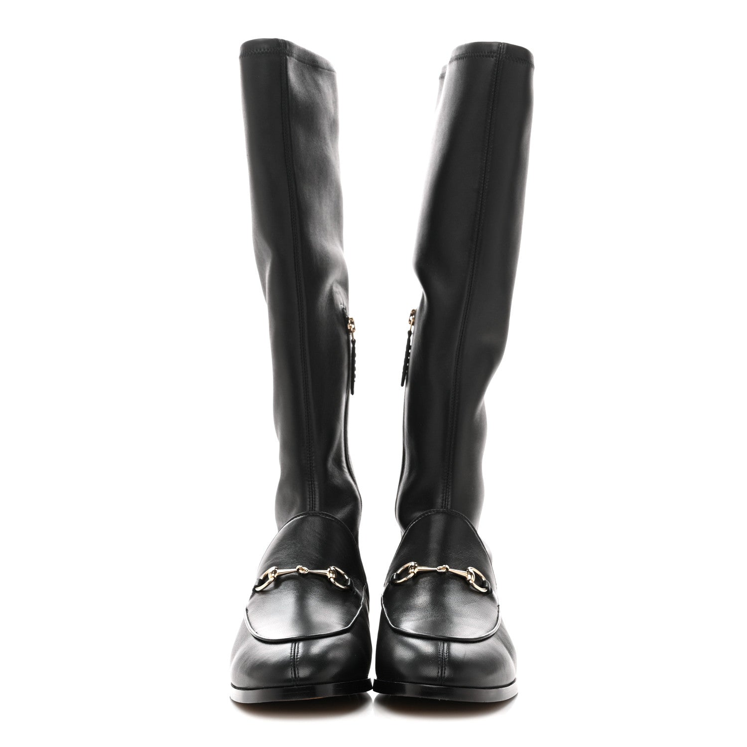 Gucci Nappa Horsebit Jordan Knee High Boots 40 Black 2 of 7