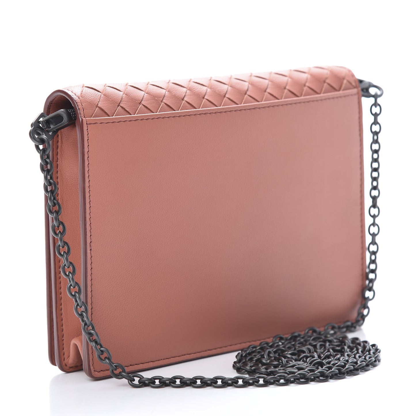 Nappa Ayers Intrecciato Butterfly Chain Wallet Corallo