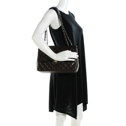 Chanel Caviar Quilted Jumbo Single Flap Dark Brown 2 of 8