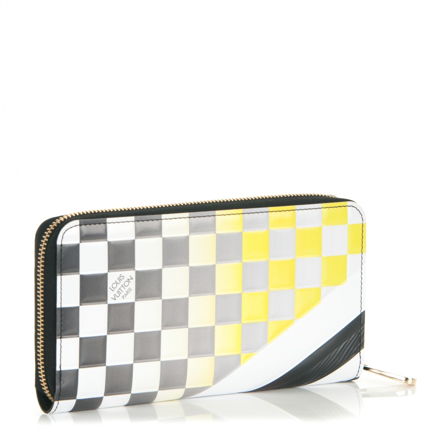 Louis Vuitton Epi Damier Race Zippy Wallet Black Yellow 3 of 7