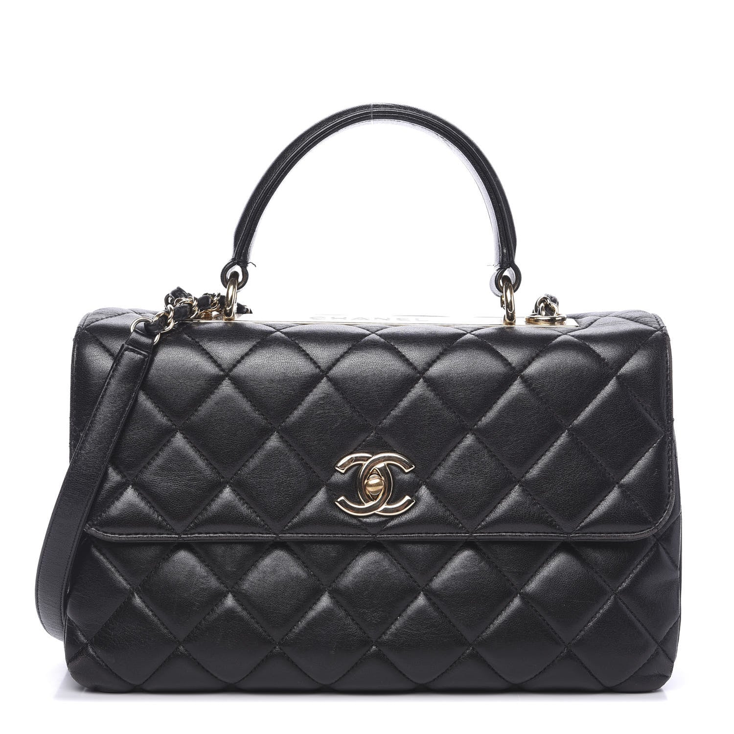 Chanel Lambskin Quilted Medium Trendy CC Flap Dual Handle Bag Black 1 of 20