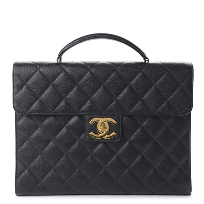 Chanel Caviar Quilted Briefcase Laptop Bag Black 1 of 10